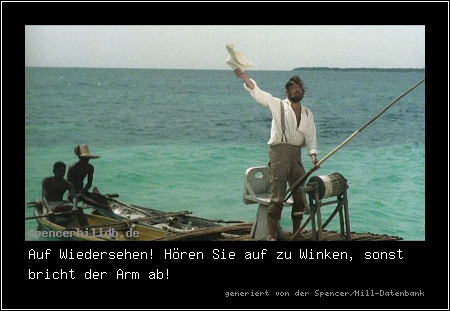 Auf Wiedersehen! Hören Sie auf zu Winken, sonst bricht der Arm ab!
