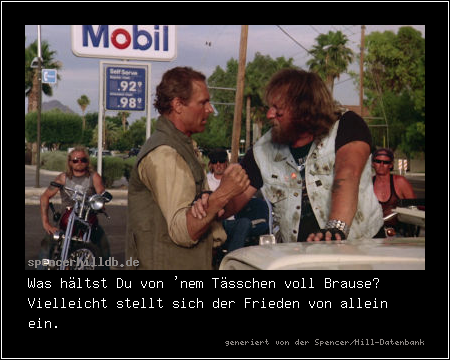 Was hältst Du von 'nem Tässchen voll Brause? Vielleicht stellt sich der Frieden von allein ein.